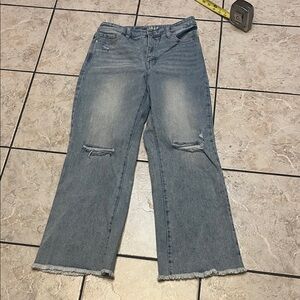 Style & Co. Light Blue Distressed wide crop Jeans sz 2 NWOT